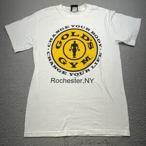 Vintage Gold's Gym Shirt Mens Small Rochester‎ NY Bodybuilding Fitness 90s USA